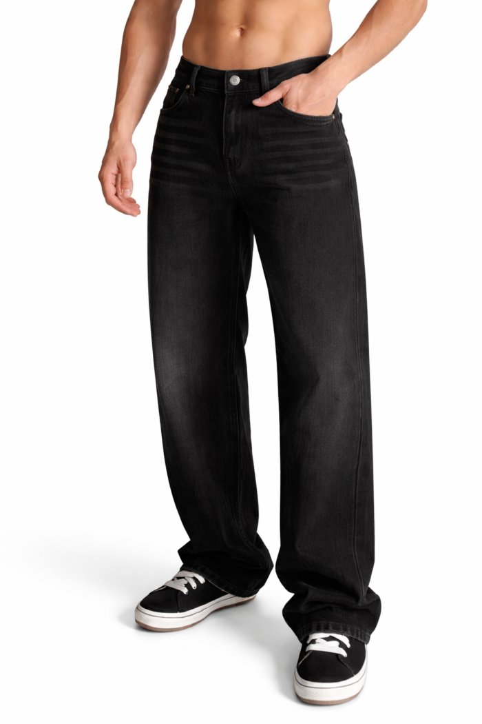 Black whisker jeans for mens II Baggy jeans for mens II MENS BAGGY WHISKER BLACK